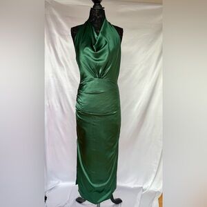 Elegant Green Halter Dress